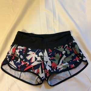 lululemon athletica Black and Multicolor Athletic Shorts